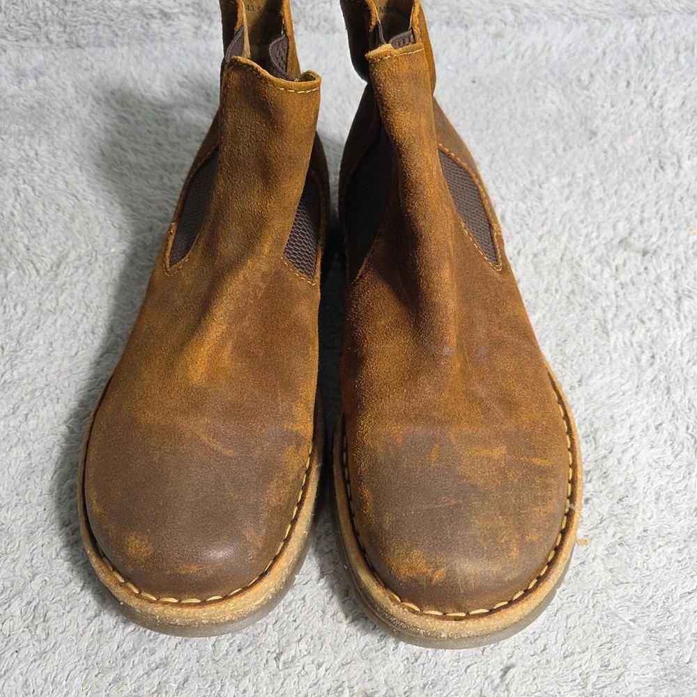 Born Brody Chelsea Boots Ginger Brown Distressed Suede Leather Men 10.5